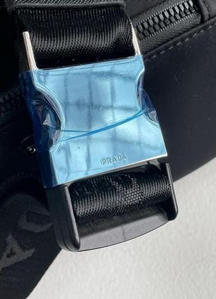 Мужская бананка prada black nylon bumbag5 фото