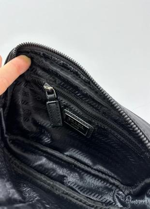 Мужская бананка prada black nylon bumbag6 фото