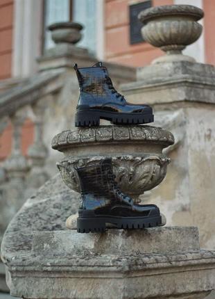 Женские ботинки boots tractor black fur (мех) 4 зима / smb6 фото