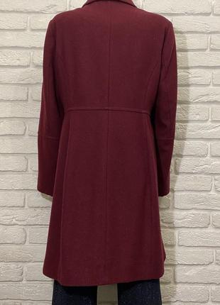 Шерстяное пальто top secret, цвета марсала, бордовое, демисезонное,8 фото
