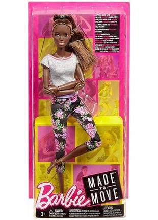 Кукла шарнирная barbie made to move двигайся как я черная брюнетка с темными волосами mattel ftg83