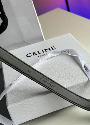 Жіночий ремінець celine medium triomphe belt in taurillon leather black9 фото