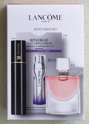 Набор lancome миниатюр с парфюмированной водой la vie est belle и тушью для ресниц hypnose