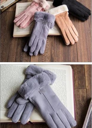 Сенсорные женские перчатки теплые7 фото