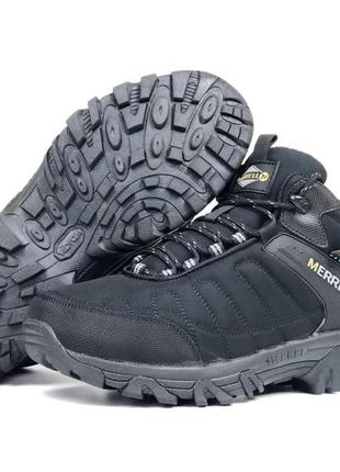 Чоловічі зимові черевики merrell ice cap moc ii black / зимові чоловічі черевики утеплені хутром5 фото