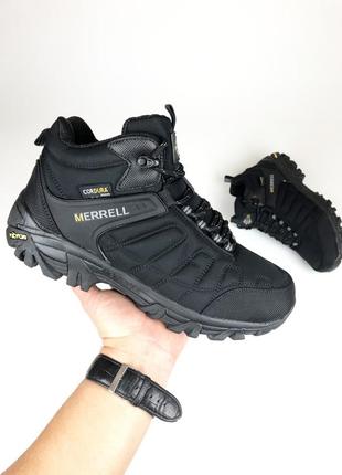 Чоловічі зимові черевики merrell ice cap moc ii black / зимові чоловічі черевики утеплені хутром