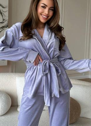 🔝 женская велюровая пижама пижама из велюра2 фото