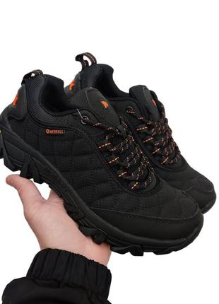 Мужские термо кроссовки чёрные merrell continuum vibram