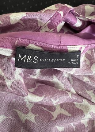 Фиолетовая блузка m&amp;s uk 12 футболка с завязками на шее4 фото