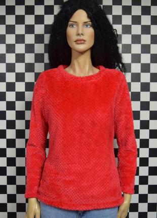 Свитпер кофта плюшевая домашняя красный мягкий свитер свечер2 фото