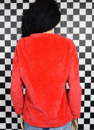 Свитпер кофта плюшевая домашняя красный мягкий свитер свечер3 фото