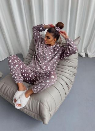 Піжама жіноча тепла махрова домашній костюм7 фото