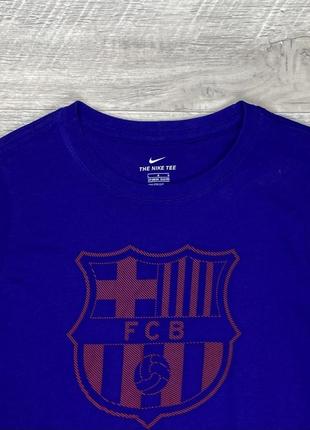 Nike barca футболка 12-13 yrs 147-158 см детская футбольная синяя с лого оригинал2 фото