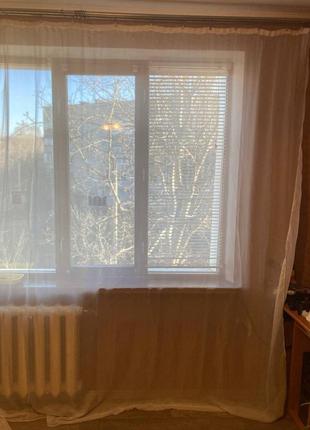 Тюль белая, штора, занавеска