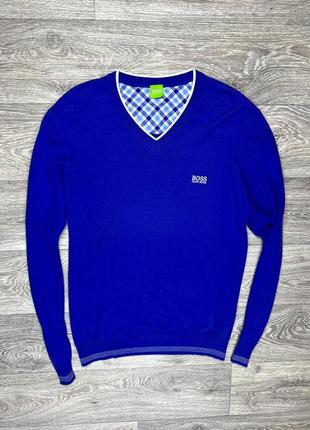 Boss hugo boss кофта long sleeve l размер синяя оригинал