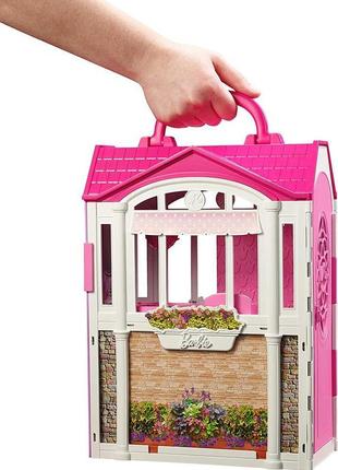 Кукольный домик barbie гламурный переносной дом барбы с мебелью glam getaway house mattel2 фото