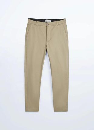 ♥️1+1=3♥️ zara мужские хлопковые кроп брюки чинос4 фото