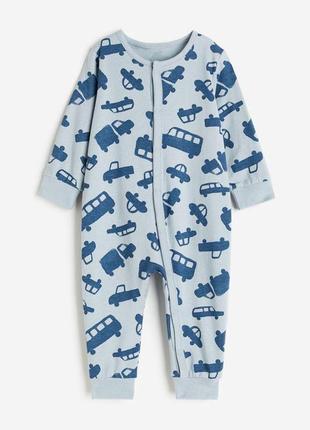 Суцільна піжама з малюнком h&m 0-2 міс (56 см)