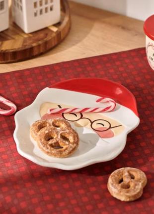Велика різдвяна тарілка блюдо пряниковий будиночок для солодощів2 фото