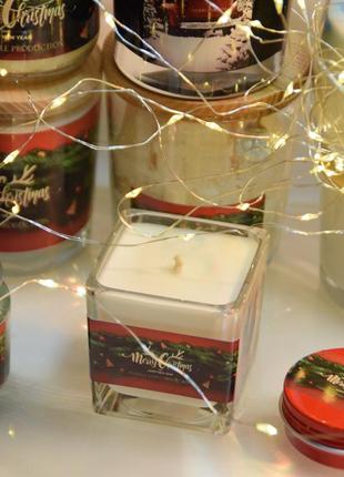 Квадрат merry christmas новорічна аромасвічка