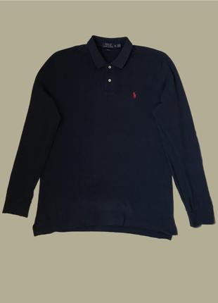 Винтажная кофта поло с длинным рукавом polo ralph lauren