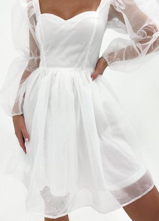 Біла міні-сукня  із органзи  missguided розмір: m  💸4007 фото