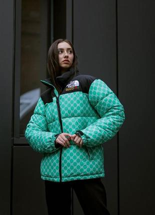 Жіноча куртка пухова the north face gucci lacma | green3 фото