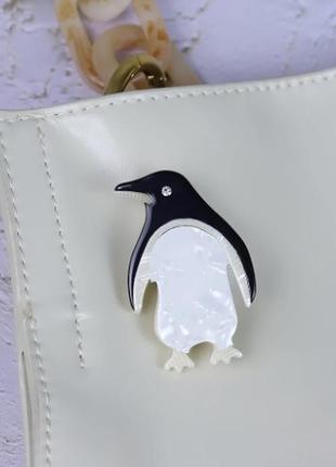 Акриловая брошь пингвин новогодняя, акрил, пин, значок, заколка, булавка, зимняя брошка8 фото