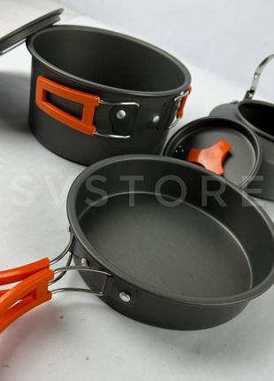 Набор туристической посуды из анодированного алюминия cooking set ds-308