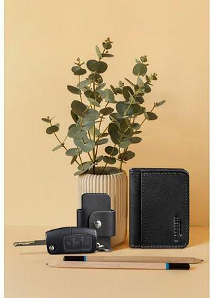 Набір шкіряних аксесуарів auto чорний