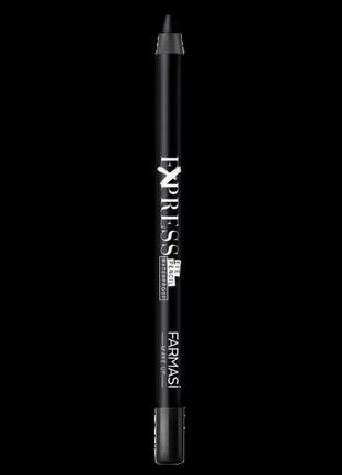 Водостойкий карандаш для глаз exspress 01 черный make up farmasi1 фото