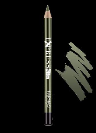 Карандаш для глаз деревянный, каял c водостойкой формулой express eye pencil 04 хаки металлик make up farmasi