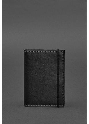 Кожаная обложка для паспорта 1.0 черная краст