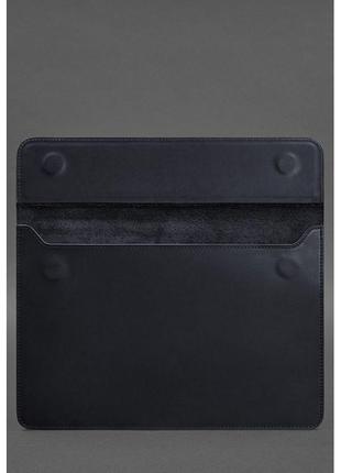 Шкіряний чохол-конверт на магнітах для ноутбука універсальний синій crazy horse2 фото