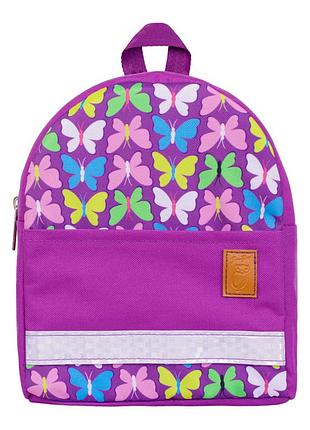 Детский рюкзак непромокаемый бабочки фиолетовый