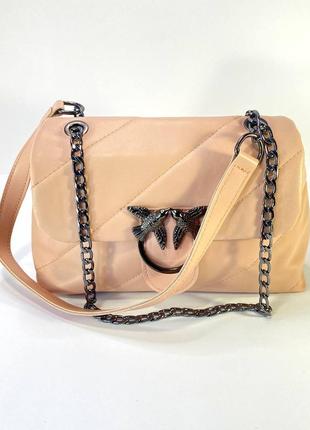 Pinko женская сумка-клатч мягкая с ремешком кожаная