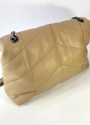Yves saint laurent женская сумка мягкая с ремешком кожаная мокка6 фото