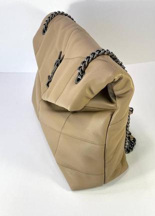 Yves saint laurent женская сумка мягкая с ремешком кожаная мокка7 фото