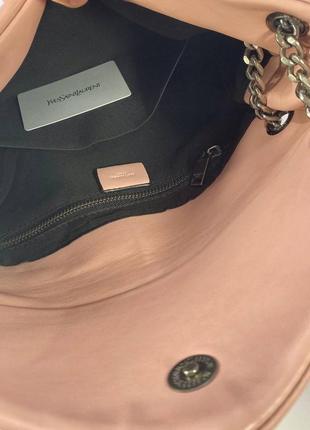 Yves saint laurent женская сумка мягкая с ремешком кожаная розовая7 фото
