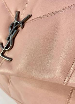 Yves saint laurent жіноча сумка м'яка з ремінцем шкіряна рожева8 фото