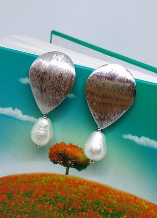 Сережки з перлами miyuki1 фото