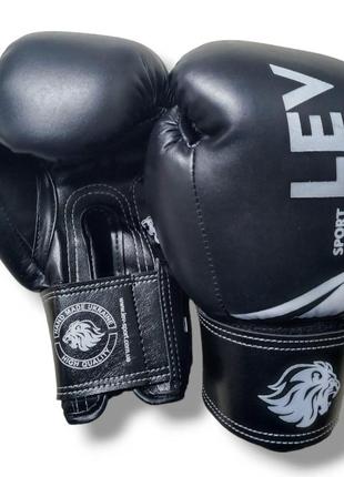 Боксерські рукавички lev sport топ 10 oz стрейч чорні