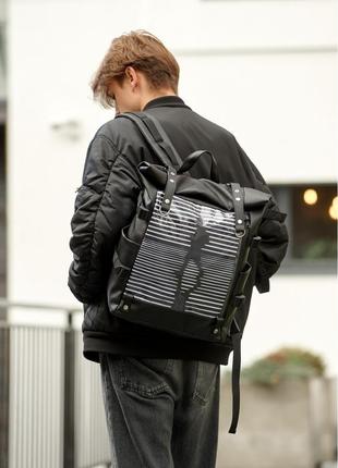 Мужской рюкзак sambag rolltop hacking черный принт «girl»