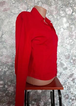 Блуза atmosphere рубашка на крючках красная блузка с рукавом4 фото