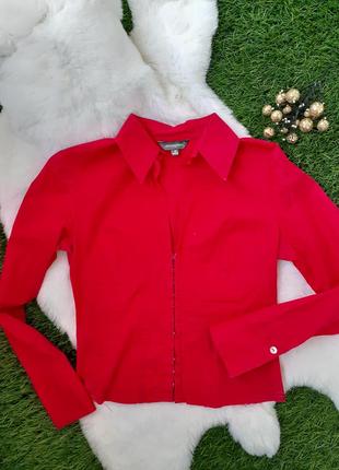 Блуза atmosphere рубашка на крючках красная блузка с рукавом2 фото