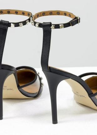 Эксклюзивные кожаные черные туфли с вставками из силикона на шпильке6 фото