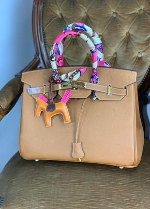 Сумка шкіряна жіноча шоппер ділова бежева