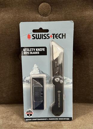 Swiss tech utility knife канцелярський для розпакування із затискачем для пояса