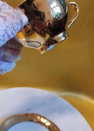 Колекційна біло-золота чашка з блюдцем, німеччина, h.k. bavaria. 24 карата золота5 фото