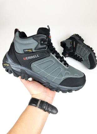 Чоловічі черевики хутро merrell ice cap moc 2 grey меррелл ботинки зимние мех